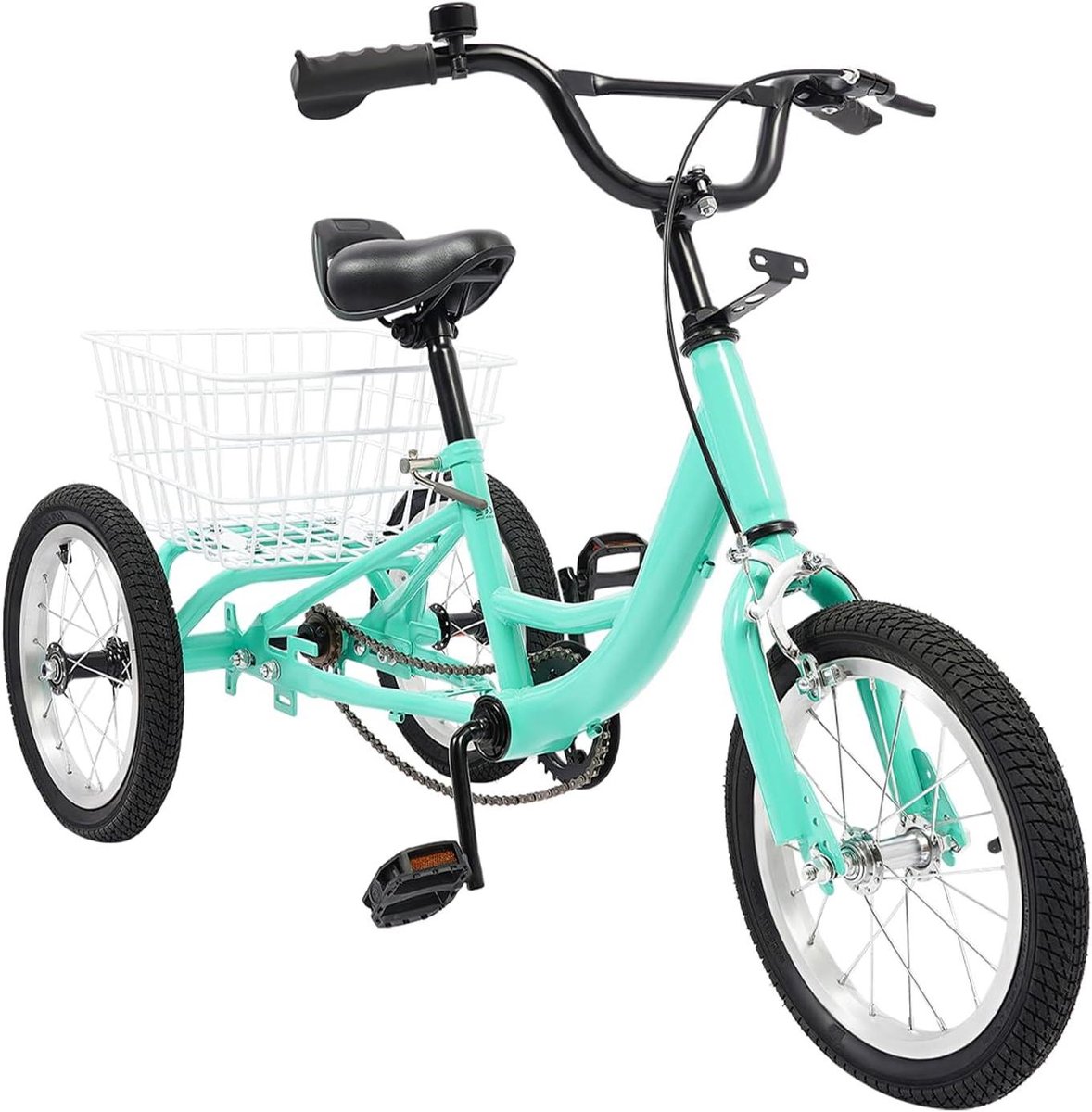 Kinder driewieler - Driewieler fiets - Veilig spelen - Stalen frame - 16 inch - Lichtgroen (9101216713522)