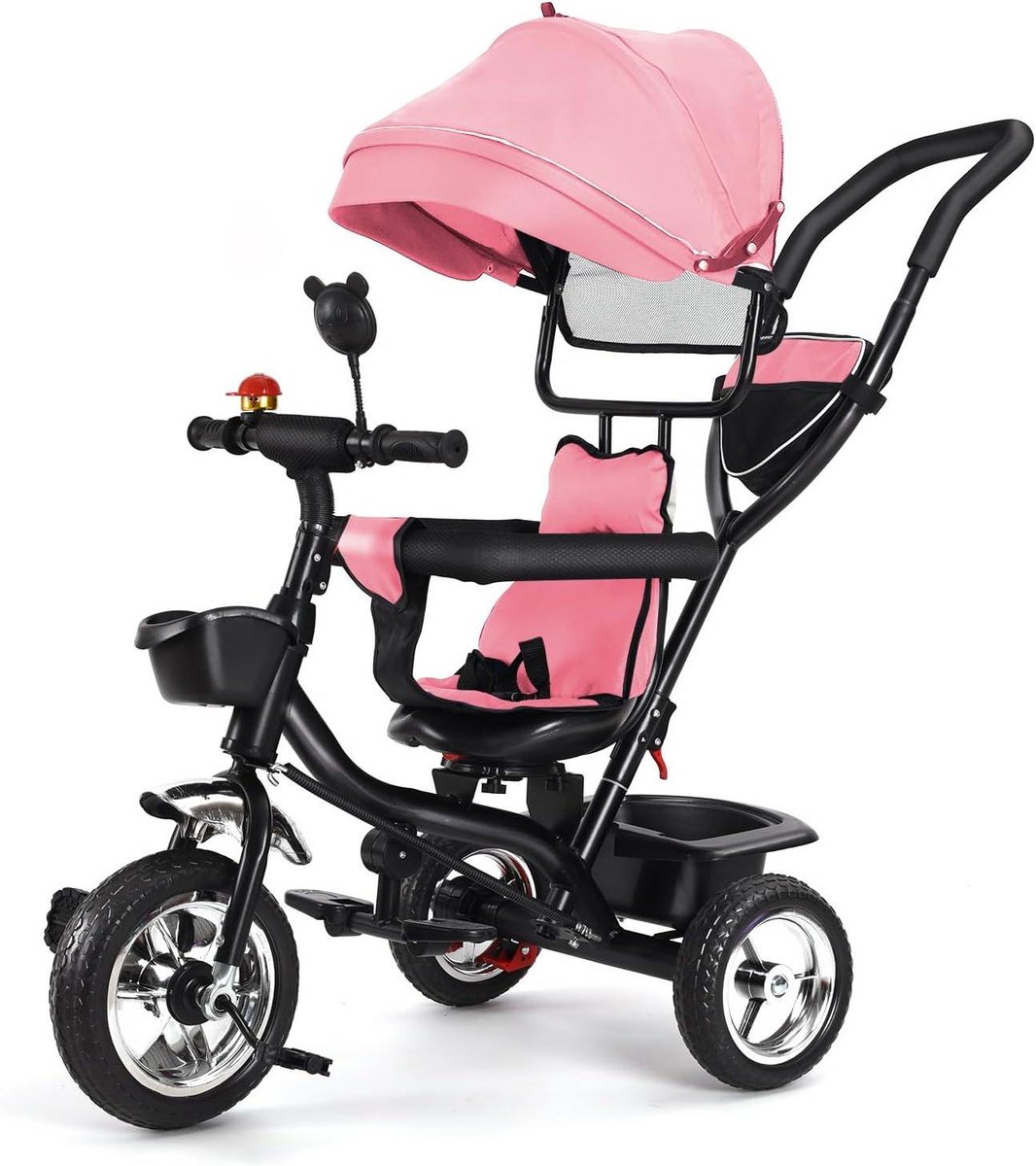 Kinder driewieler - Loopfiets peuter - Buiten spelen - Omkeerbare zitting - 46 x 75 x 106 cm - Roze (9101185160082)