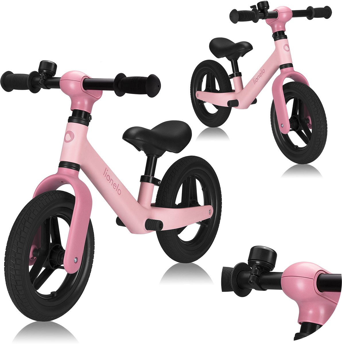 Lionelo Toni Loopfiets - Vanaf 18 mnd - Tot 30 kg - Lichtgewicht 2,3 kg - Verstelbaar Zadel & Stuur - PU Wielen - Voetsteun - ABEC-7 Lagers - Stuurbegrenzing 120° - Ergonomisch - EN 71-1 Gecertificeerd (5903771722865)