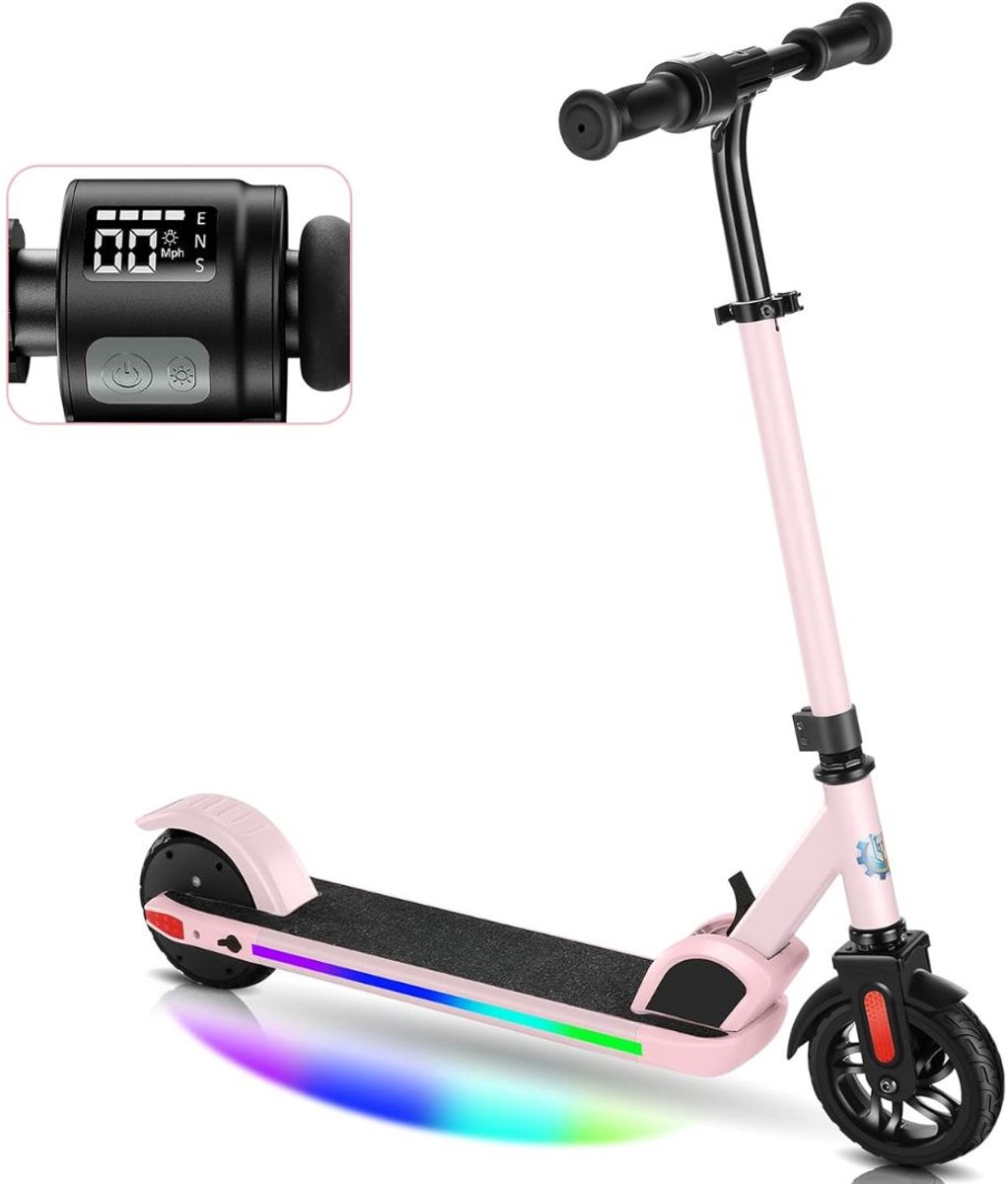 Lìon® Elektrische Step - In hoogte Verstelbaar - Elektrische Steps voor Jongens - Roze - 82cm x 39cm x 92cm (6156447444410)