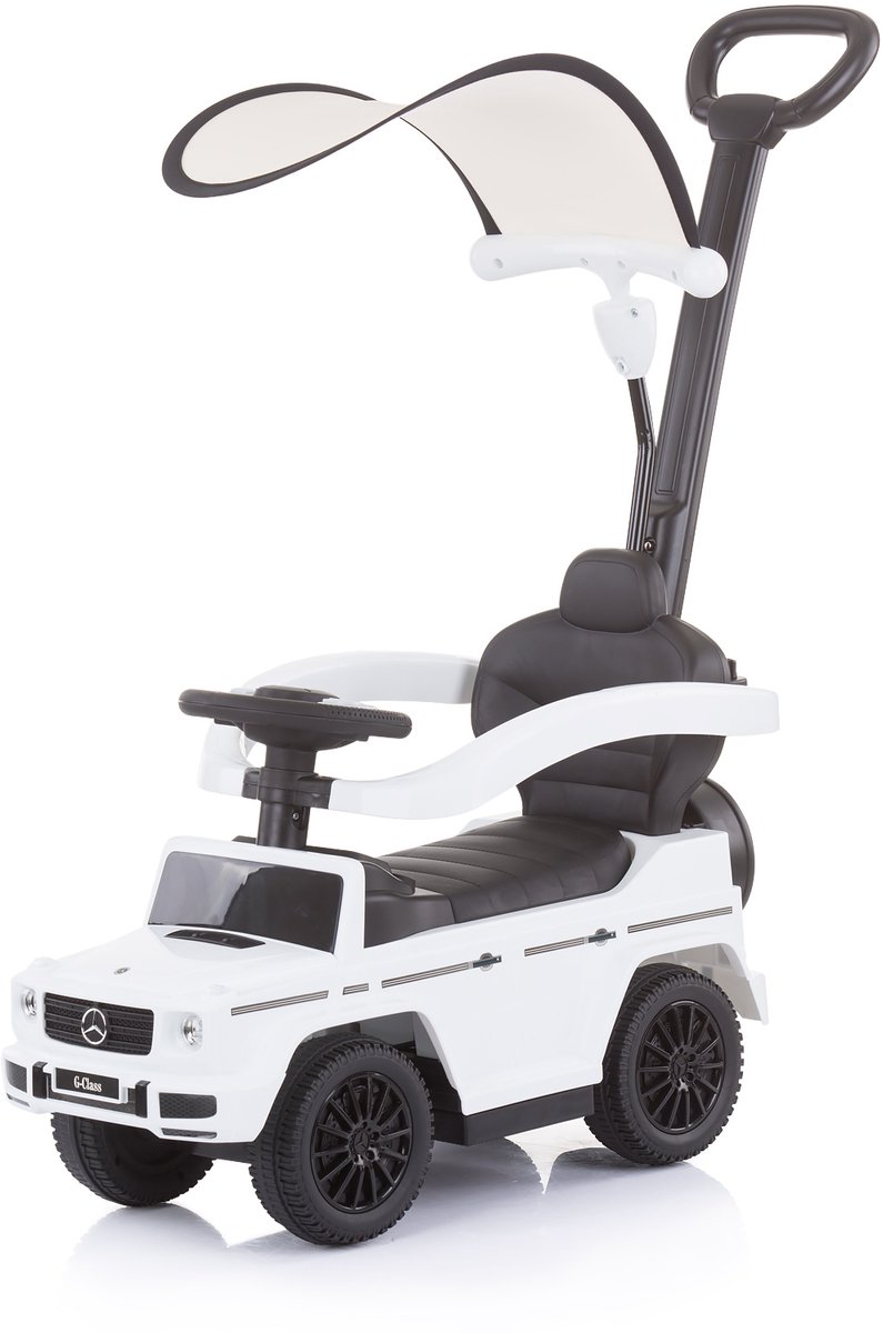 Loopauto Mercedes G350 wit, 3 in 1 met duwstang en luifel (3800931044848)
