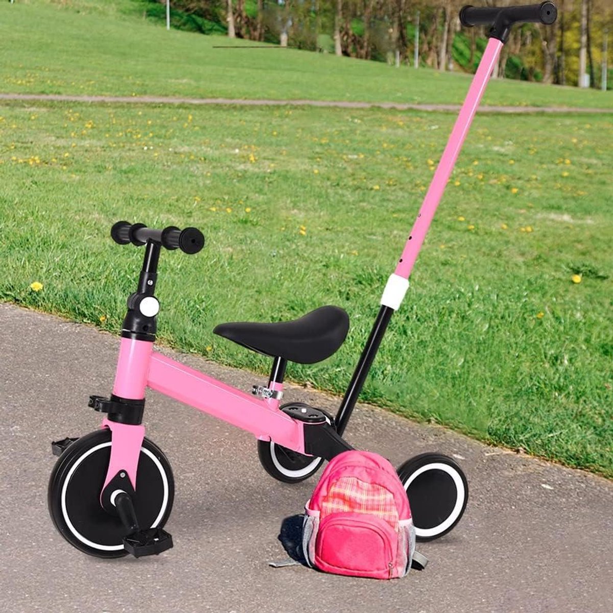 Loopfiets Driebieler - Kinderfiets Peuterfiets - Leren Balanceren - Omkeerbare Zitting - 18 maanden - 4 jaar - Blauw (9101224085031)