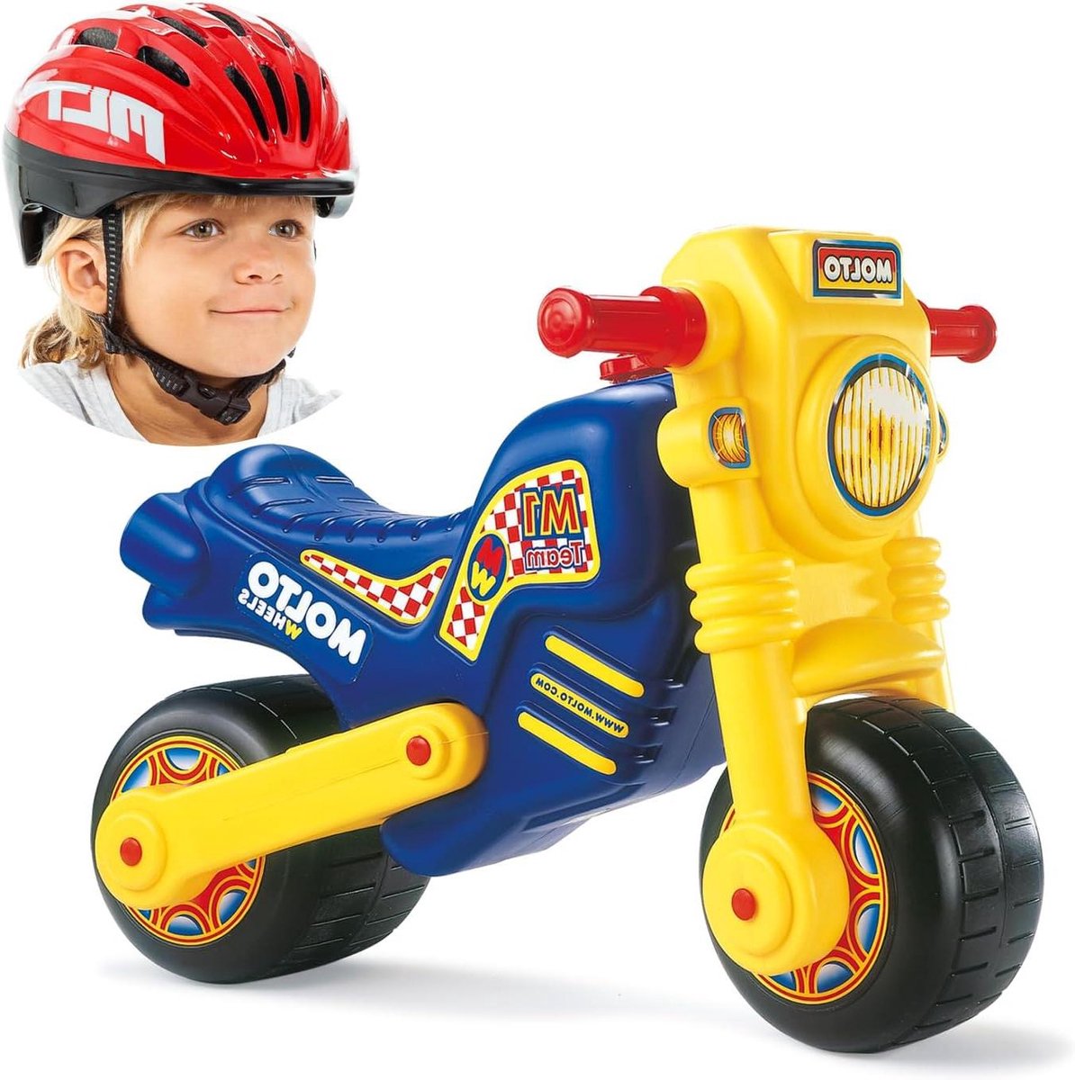 Loopfiets Motorcross - Loopmotor Speelgoed - Buiten Spelen - Inclusief Helm - 62 x 35 x 46 cm - Rood (9101206466858)