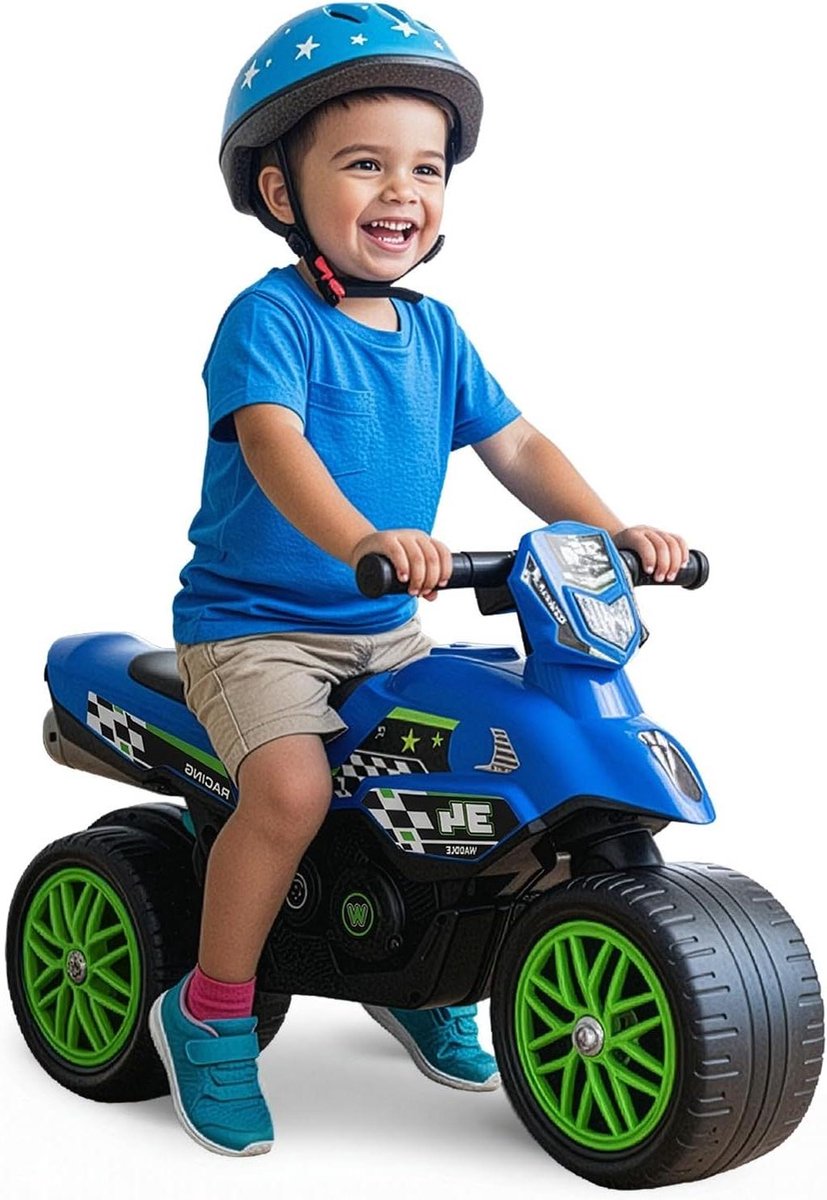 Loopfiets voor kinderen - Peuter auto - Actief spelen - Brede stabiele basis - 24.5 inch lengte - Blauw (9101250771731)