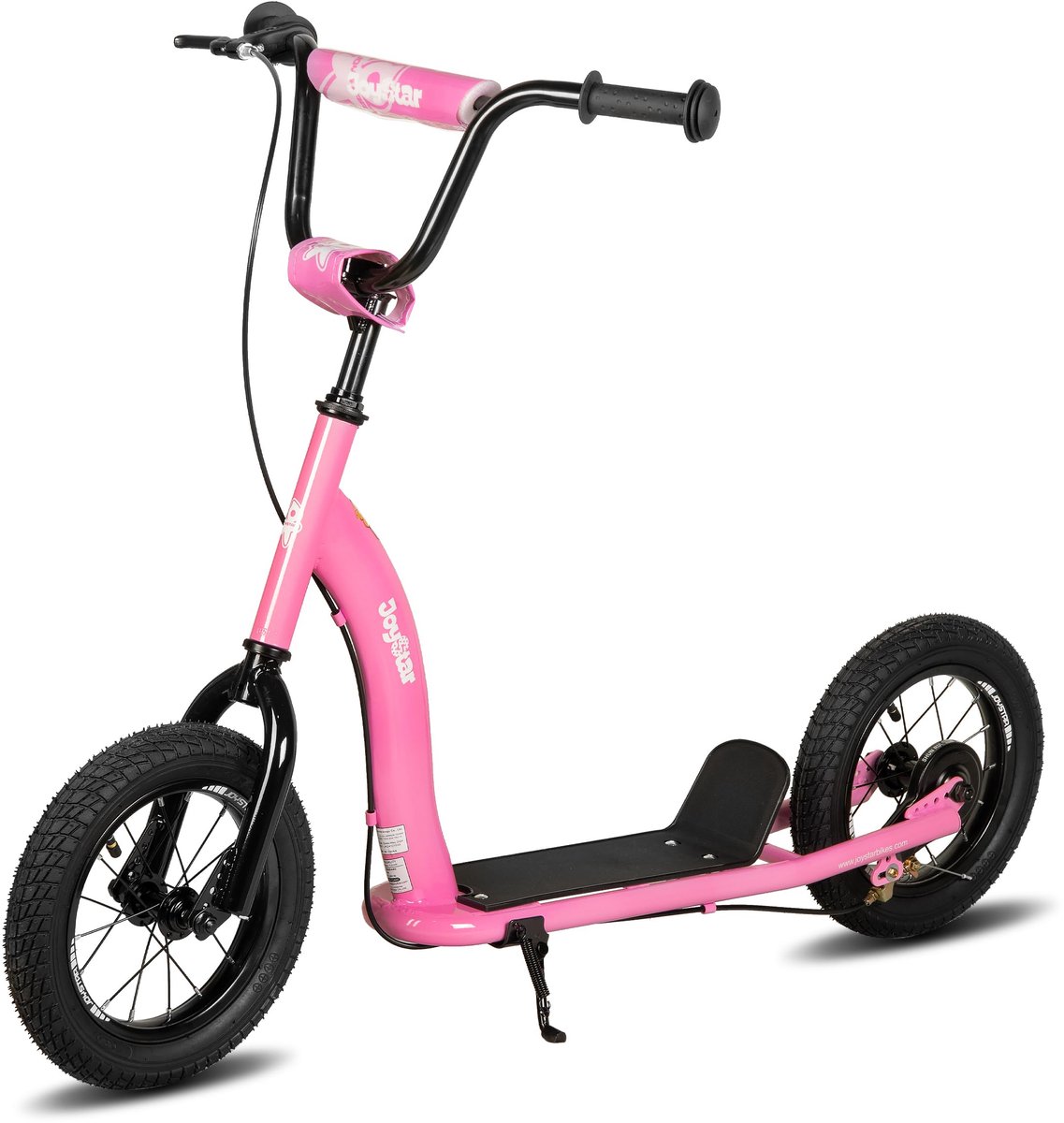 SnelShoppen - JOYSTAR Kick Scooter voor Kinderen vanaf 5 Jaar - Lichte Kinderstep met Verstelbaar Stuur en 12 Inch Opblaasbare Wielen - Roze Step met (2859030051722)