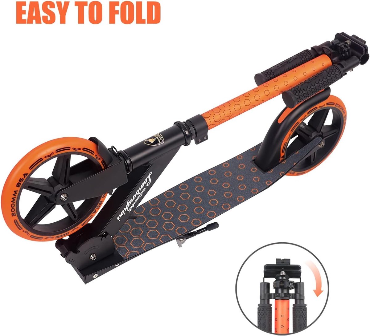 SnelShoppen - Kinderstep 200 mm - Hoogteverstelbaar - Vouwbare Stadsroller voor Kinderen 6-10 Jaar - Maximaal 100 kg - Ideaal voor Buiten en Avonturen (2493938030283)