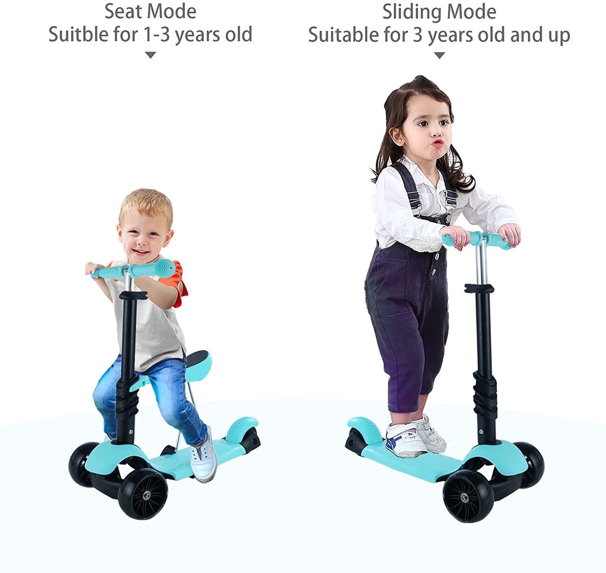 SnelShoppen - Kinderstep met LED-verlichting, hoogte verstelbare step voor kinderen, afneembare zitting, ideaal voor jongens en meisjes, perfect voor (2484128416581)